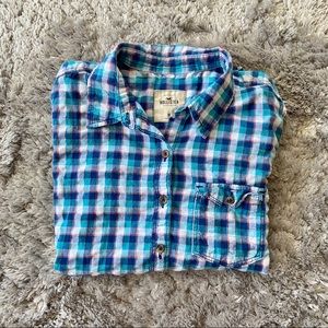 Hollister Plaid Long Sleeve Button Up Flannel